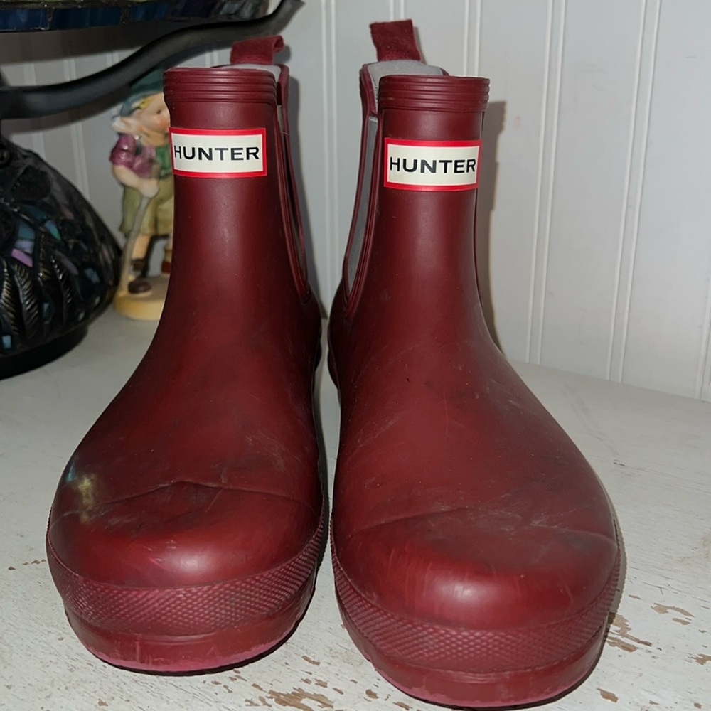Hunter Red Ankle Boots